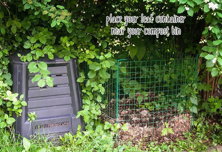 placer le bac à feuilles près du composteur